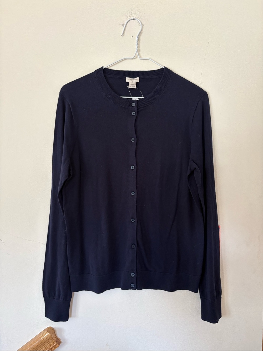 J. Crew Women's Navy Button-Front Crewneck Cardigan